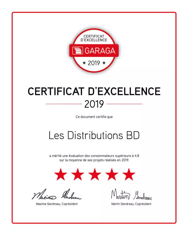 Certificat d'excellence